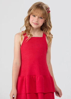 Vida Costeira - Vestido Regata Babadinhos Vermelho - VIDA COSTEIRA