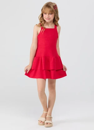Vida Costeira - Vestido Regata Babadinhos Vermelho - VIDA COSTEIRA