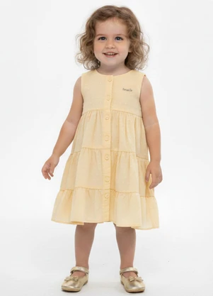 Amada - Vestido Regata com Abertura Frontal  Amarelo - AMADA