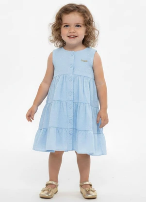 Amada - Vestido Regata com Abertura Frontal  Azul - AMADA