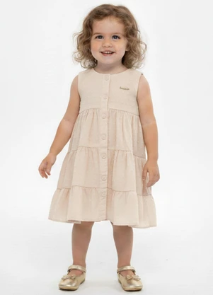 Amada - Vestido Regata com Abertura Frontal  Bege - AMADA