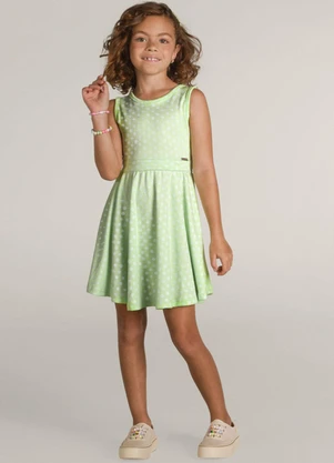 Brandili - Vestido Regata em Malha Menina Verde - BRANDILI