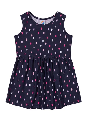 Outlet - Vestido Regata Estampado Menina Azul - OUTLET