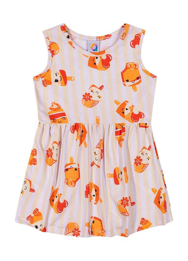 Alenice - Vestido Regata Estampado Menina Branco