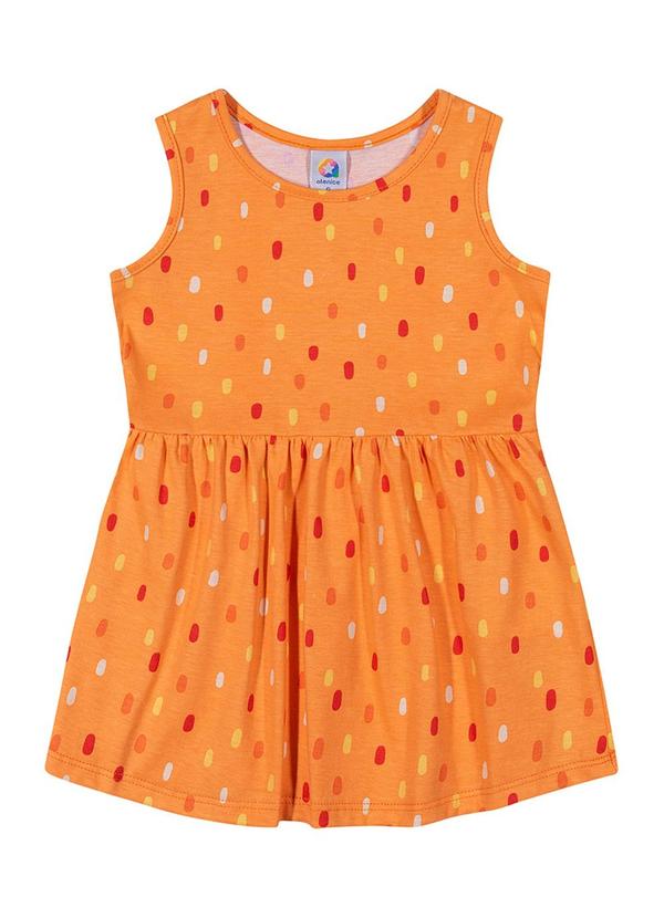 Alenice - Vestido Regata Estampado Menina Laranja