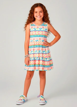 Laluna - Vestido Regata Florido Multicolorido - LALUNA