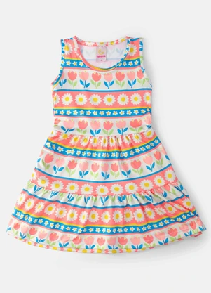 Laluna - Vestido Regata Florido Multicolorido - LALUNA
