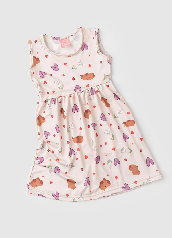 Rosa Azul - Vestido Regata Infantil Capivara Off White 4