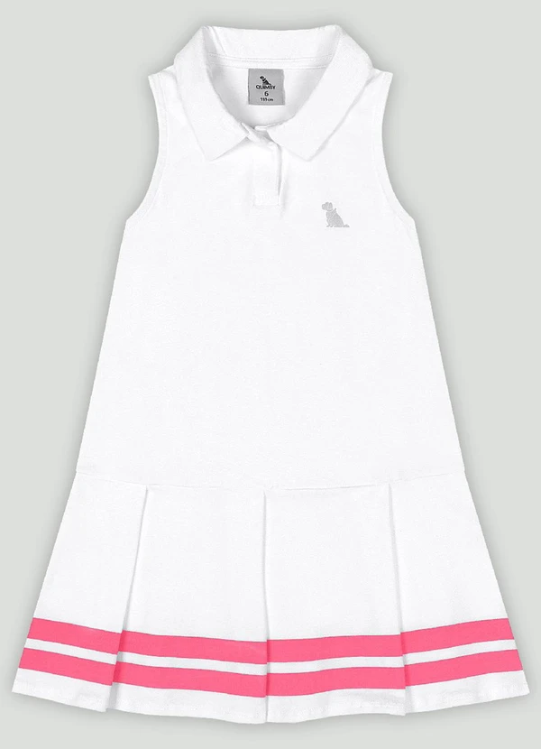 Quimby - Vestido Regata Infantil em Cotton Quimby Branco