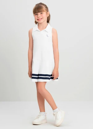 Vestido Regata Infantil em Cotton Quimby Branco - QUIMBY