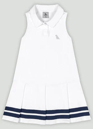 Vestido Regata Infantil em Cotton Quimby Branco - QUIMBY