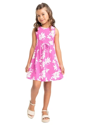 Vestido Regata Infantil Floral Bee Loop Rosa - BEE LOOP