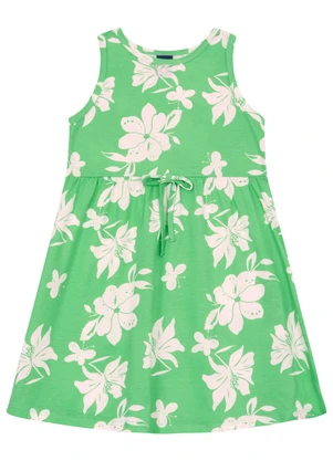 Vestido Regata Infantil Floral Bee Loop Verde - BEE LOOP