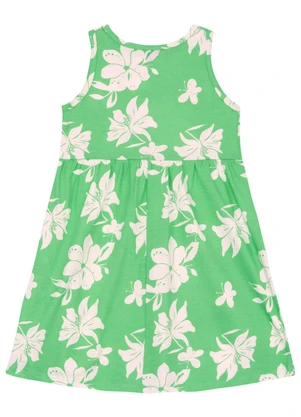 Vestido Regata Infantil Floral Bee Loop Verde - BEE LOOP