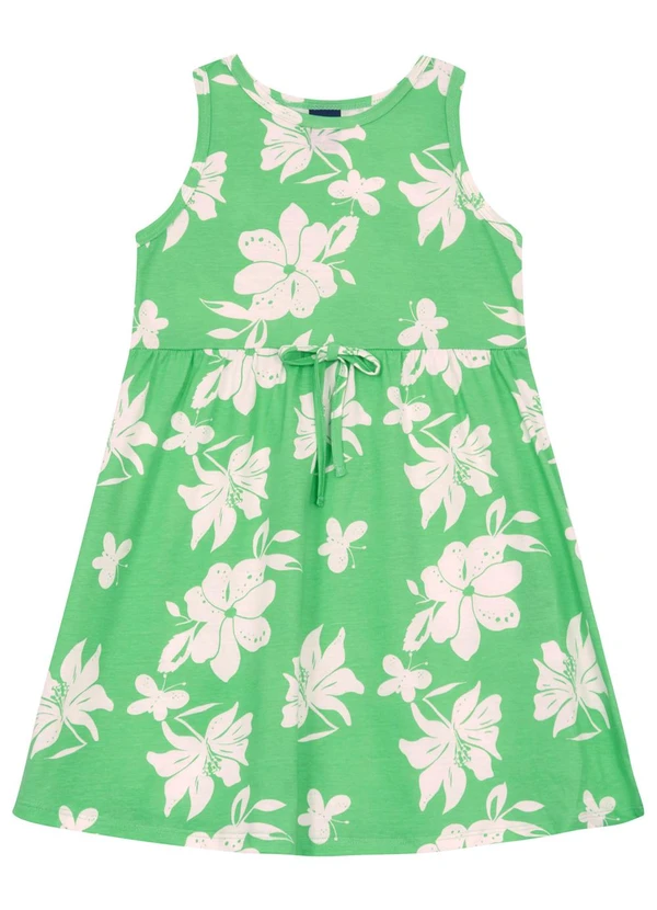 Bee Loop - Vestido Regata Infantil Floral Bee Loop Verde
