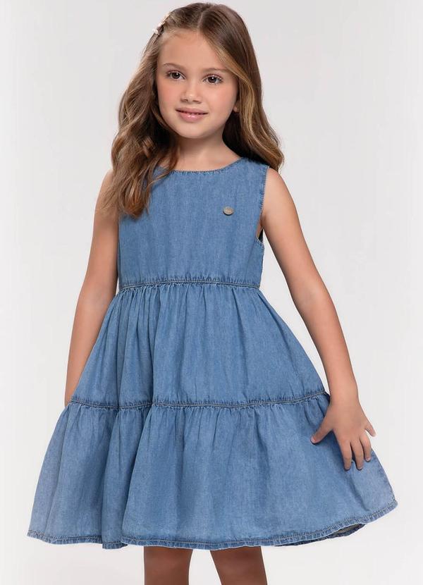 Trick Nick - Vestido Regata Infantil Jeans Azul