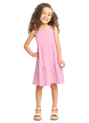 Vestido Regata Infantil Meia Malha Bee Loop Rosa - BEE LOOP