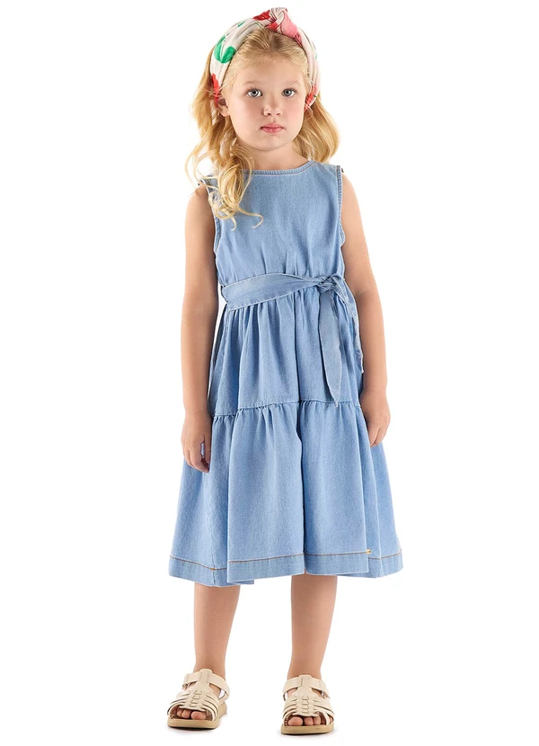 Up Baby - Vestido Regata Jeans Elastano Azul