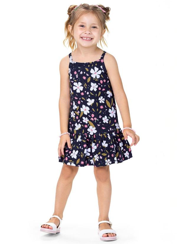 Outlet - Vestido Regata Menina Azul