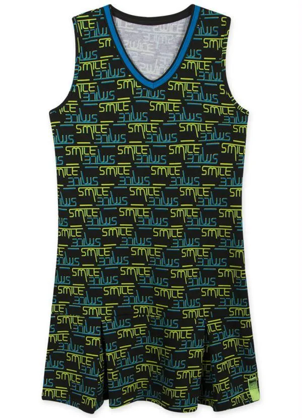 Hapier - Vestido Regata Moletom Juvenil Preto