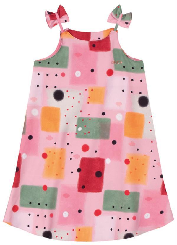 Lilica Ripilica - Vestido Regata Tecido Crepe Infantil Rosa