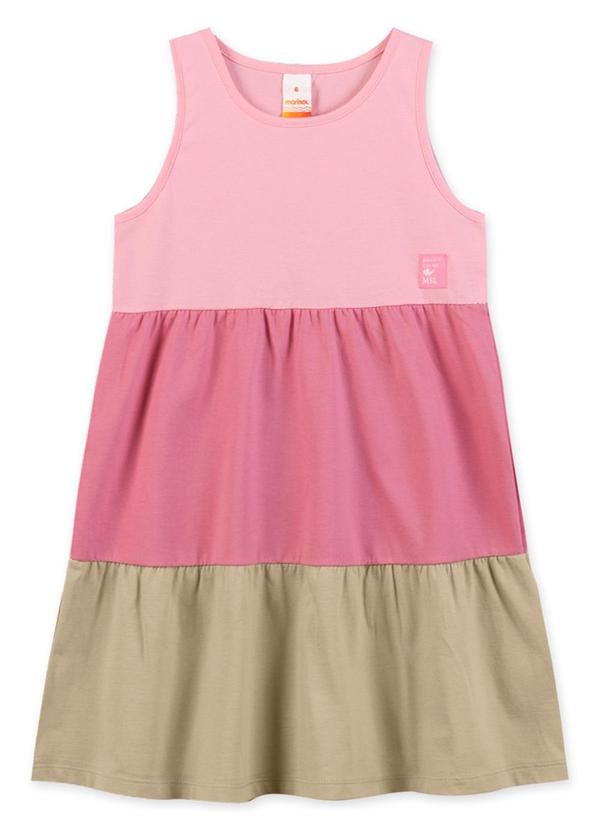 Marisol - Vestido Regata Tricolor Infantil Rosa