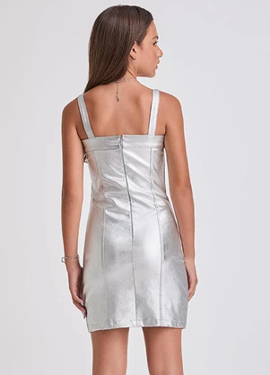 I Am - Vestido Reto Prata Prata - I AM