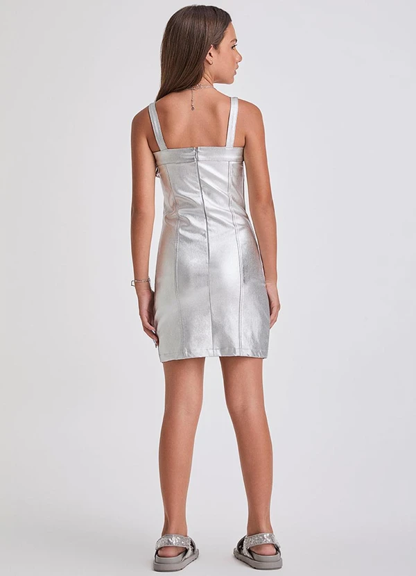 I Am - Vestido Reto Prata Prata 4
