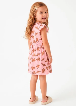 Sweet Lemon - Vestido Ribana Estampada Rosa - SWEET LEMON
