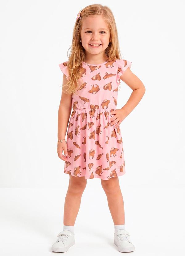 Sweet Lemon - Vestido Ribana Estampada Rosa