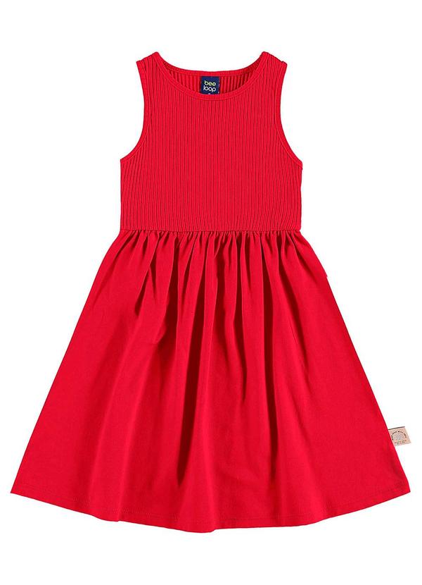 Bee Loop - Vestido Ribana Infantil Vermelho