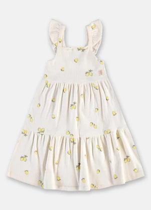 Up Baby - Vestido Ribana Sustentável Alças Branco - UP BABY