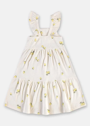 Up Baby - Vestido Ribana Sustentável Alças Branco - UP BABY