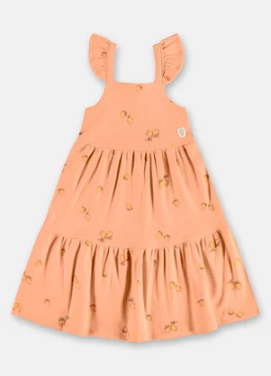Up Baby - Vestido Ribana Sustentável Alças Marrom - UP BABY
