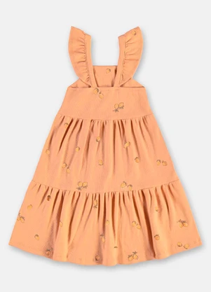 Up Baby - Vestido Ribana Sustentável Alças Marrom - UP BABY