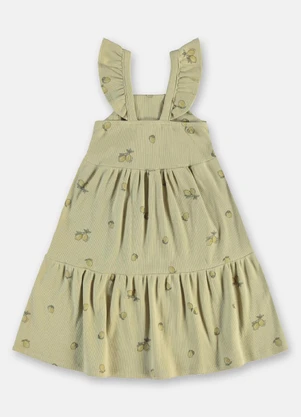 Up Baby - Vestido Ribana Sustentável Alças Verde - UP BABY