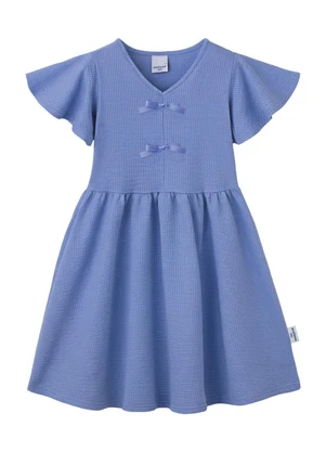 Malwee Kids - Vestido Rodado Acinturado Anarruga Azul - MALWEE KIDS