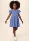 Malwee Kids - Vestido Rodado Acinturado Anarruga Rosa Fúcsia - variação: Azul