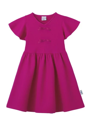 Malwee Kids - Vestido Rodado Acinturado Anarruga Rosa Fúcsia - MALWEE KIDS
