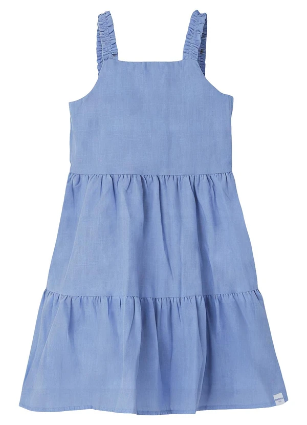 Malwee Kids - Vestido Rodado Acinturado Azul Pastel