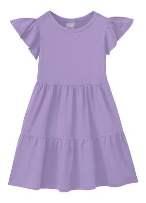 Malwee Kids - Vestido Rodado Acinturado em Malha Lavanda - MALWEE KIDS