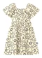 Malwee Kids - Vestido Rodado Acinturado Floral Verde Água - variação: Off White