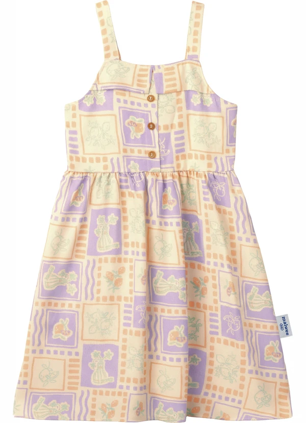 Malwee Kids - Vestido Rodado Acinturado Flores Lilás