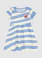 Malwee Kids - Vestido Rodado Acinturado Listrado Rosa - variação: Azul