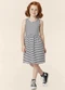Malwee Kids - Vestido Rodado Acinturado Listrado Lurex Rosa - variação: Preto