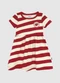 Malwee Kids - Vestido Rodado Acinturado Listrado Rosa - variação: Vermelho
