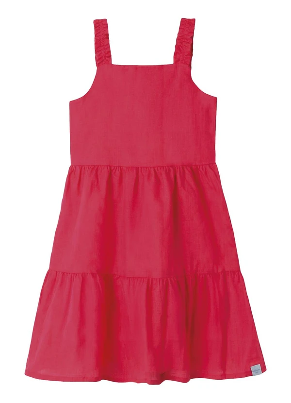 Malwee Kids - Vestido Rodado Acinturado Rosa Escuro