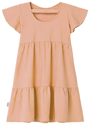 Malwee Kids - Vestido Rodado Acinturado Texturizado Pêssego - MALWEE KIDS