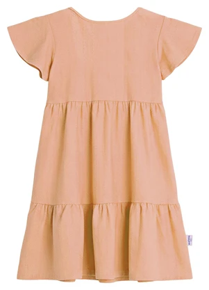 Malwee Kids - Vestido Rodado Acinturado Texturizado Pêssego - MALWEE KIDS