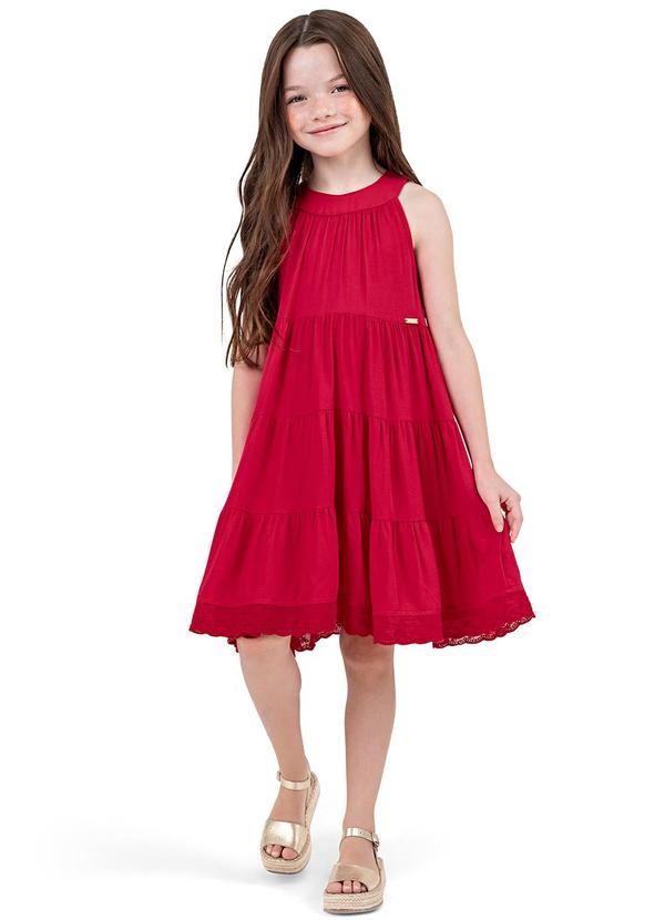 Colorittá - Vestido  Rodado Casual Colorittá Vermelho